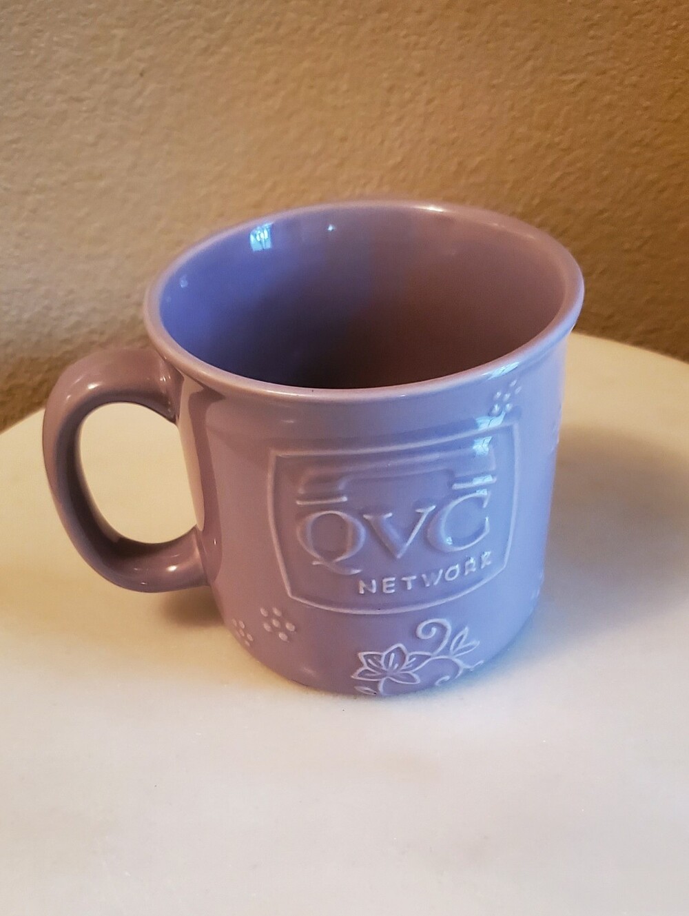 Temptations QVC Network Logo Collectible Ceramic Lavender Coffee Mug